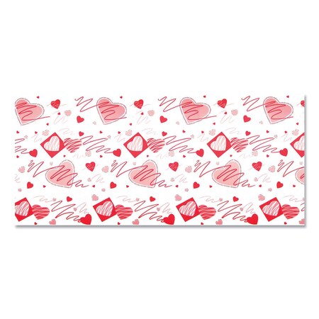 Pacon Corobuff Corrugated Paper Roll, 48" x 25 ft, Valentine Hearts 12251